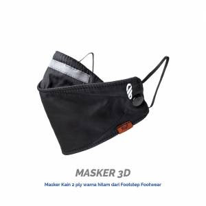 Masker kain 3D V2 Footstep Premium Huron 3ply -  Waterproof